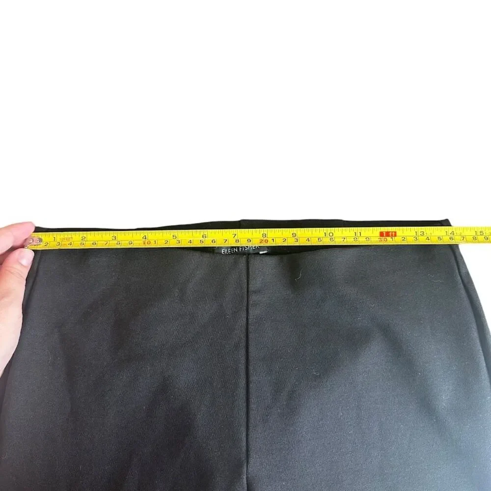 Eileen Fisher Black Rayon Blend Pull On Skinny‎ Leggings Zipper Hem Pants XS